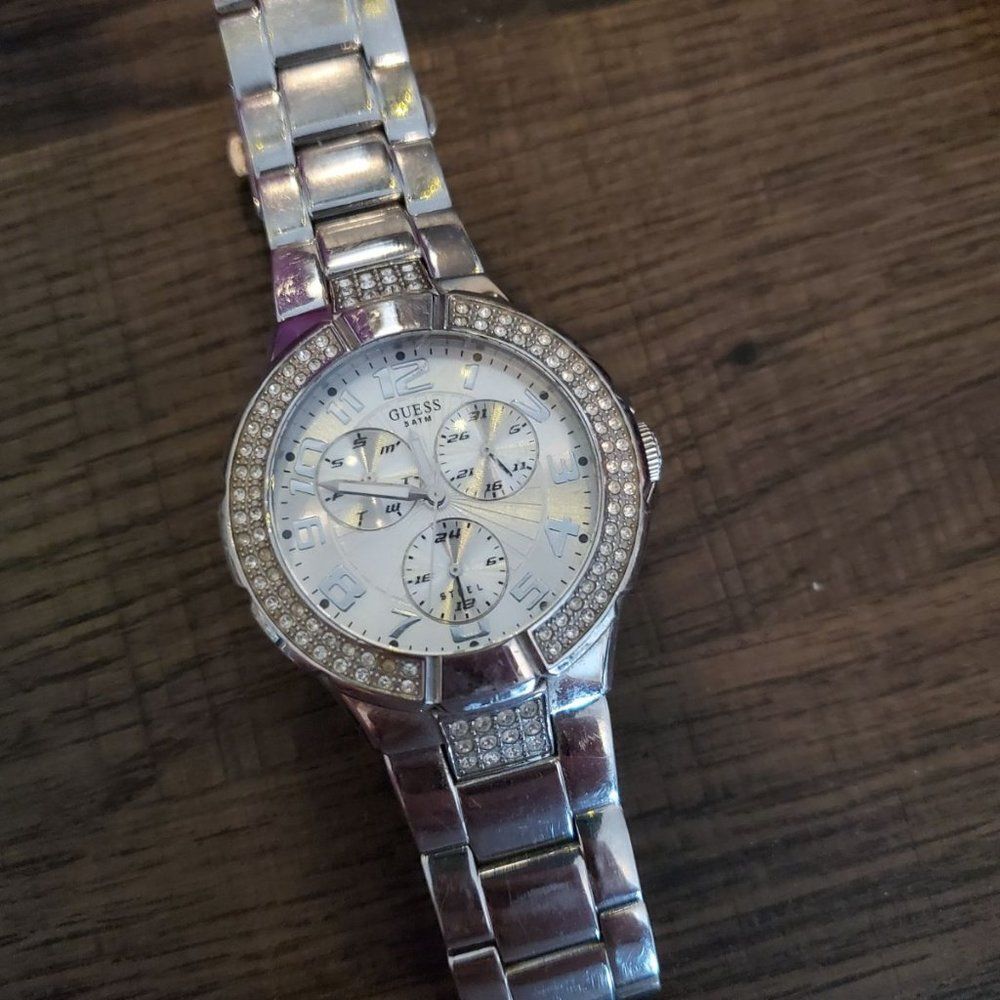 GUESS Women's Steel & Swarovski Crystal Watch